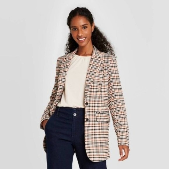 plaid women's blazer